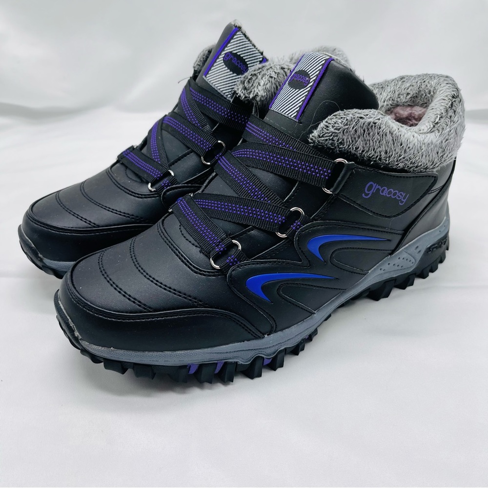 Gracosy fur lined boots or walking shoes size 42